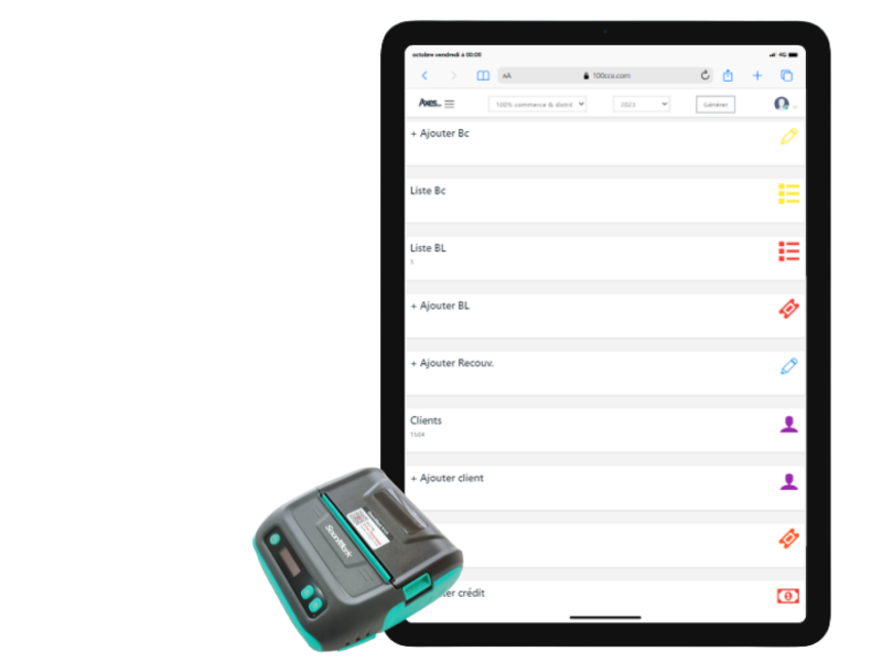 tablette imprimante mobile erp